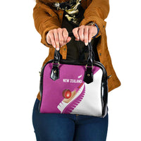 New Zealand Cricket Shoulder Handbag Kiwi Birds Haka Dance Pink Fern Sporty Style LT03 One Size Pink - Polynesian Pride