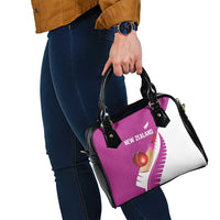 New Zealand Cricket Shoulder Handbag Kiwi Birds Haka Dance Pink Fern Sporty Style LT03 - Polynesian Pride