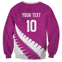 Custom New Zealand Cricket Sweatshirt Kiwi Birds Haka Dance Pink Fern Sporty Style LT03 - Polynesian Pride