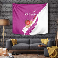 New Zealand Cricket Tapestry Kiwi Birds Haka Dance Pink Fern Sporty Style