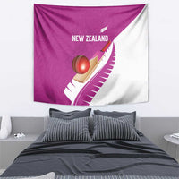 New Zealand Cricket Tapestry Kiwi Birds Haka Dance Pink Fern Sporty Style