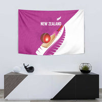 New Zealand Cricket Tapestry Kiwi Birds Haka Dance Pink Fern Sporty Style