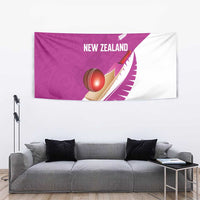 New Zealand Cricket Tapestry Kiwi Birds Haka Dance Pink Fern Sporty Style