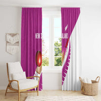 New Zealand Cricket Window Curtain Kiwi Birds Haka Dance Pink Fern Sporty Style LT03 - Polynesian Pride