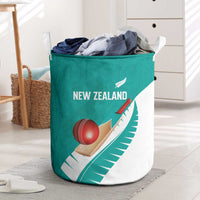 New Zealand Cricket Laundry Basket Kiwi Birds Haka Dance Turquoise Fern Sporty Style LT03 Turquoise - Polynesian Pride