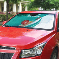 New Zealand Cricket Auto Sun Shade Kiwi Birds Haka Dance Turquoise Fern Sporty Style LT03 - Polynesian Pride