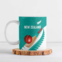 Custom New Zealand Cricket Ceramic Mug Kiwi Birds Haka Dance Turquoise Fern Sporty Style LT03 Turquoise - Polynesian Pride