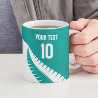 Custom New Zealand Cricket Ceramic Mug Kiwi Birds Haka Dance Turquoise Fern Sporty Style LT03 - Polynesian Pride
