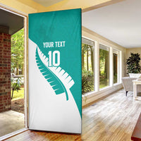 Custom New Zealand Cricket Door Cover Kiwi Birds Haka Dance Turquoise Fern Sporty Style LT03 - Polynesian Pride