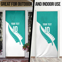 Custom New Zealand Cricket Door Cover Kiwi Birds Haka Dance Turquoise Fern Sporty Style LT03 - Polynesian Pride