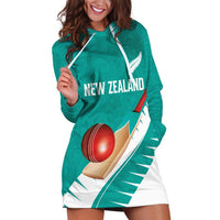 Custom New Zealand Cricket Hoodie Dress Kiwi Birds Haka Dance Turquoise Fern Sporty Style LT03 Turquoise - Polynesian Pride