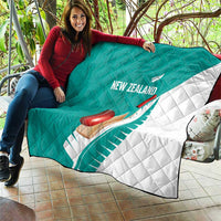 New Zealand Cricket Quilt Kiwi Birds Haka Dance Turquoise Fern Sporty Style LT03 - Polynesian Pride