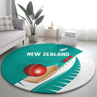 New Zealand Cricket Round Carpet Kiwi Birds Haka Dance Turquoise Fern Sporty Style LT03 - Polynesian Pride