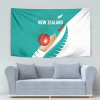 New Zealand Cricket Tapestry Kiwi Birds Haka Dance Turquoise Fern Sporty Style