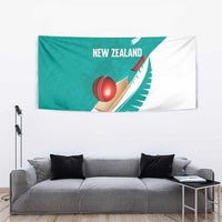 New Zealand Cricket Tapestry Kiwi Birds Haka Dance Turquoise Fern Sporty Style