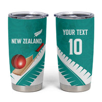 Custom New Zealand Cricket Tumbler Cup Kiwi Birds Haka Dance Turquoise Fern Sporty Style LT03 Turquoise - Polynesian Pride