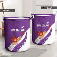 New Zealand Cricket Laundry Basket Kiwi Birds Haka Dance Purple Fern Sporty Style LT03 - Polynesian Pride