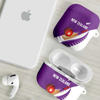 New Zealand Cricket AirPods Case Kiwi Birds Haka Dance Purple Fern Sporty Style LT03 - Polynesian Pride