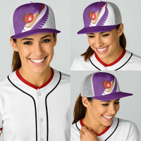 New Zealand Cricket Baseball Net Cap Kiwi Birds Haka Dance Purple Fern Sporty Style LT03 - Polynesian Pride