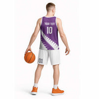 Custom New Zealand Cricket Basketball Jersey Kiwi Birds Haka Dance Purple Fern Sporty Style LT03 - Polynesian Pride