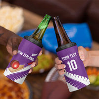 Custom New Zealand Cricket 4 in 1 Can Cooler Tumbler Kiwi Birds Haka Dance Purple Fern Sporty Style LT03 - Polynesian Pride