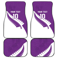 Custom New Zealand Cricket Car Mats Kiwi Birds Haka Dance Purple Fern Sporty Style LT03 - Polynesian Pride