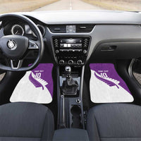 Custom New Zealand Cricket Car Mats Kiwi Birds Haka Dance Purple Fern Sporty Style LT03 Set 2pcs - Front Purple - Polynesian Pride