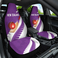 New Zealand Cricket Car Seat Cover Kiwi Birds Haka Dance Purple Fern Sporty Style LT03 One Size Purple - Polynesian Pride