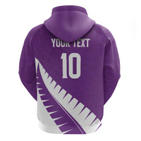 Custom New Zealand Cricket Hoodie Kiwi Birds Haka Dance Purple Fern Sporty Style LT03 - Polynesian Pride