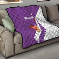 New Zealand Cricket Quilt Kiwi Birds Haka Dance Purple Fern Sporty Style LT03 - Polynesian Pride