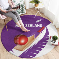 New Zealand Cricket Round Carpet Kiwi Birds Haka Dance Purple Fern Sporty Style LT03 - Polynesian Pride