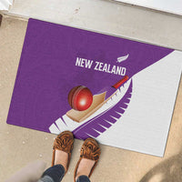 New Zealand Cricket Rubber Doormat Kiwi Birds Haka Dance Purple Fern Sporty Style LT03 - Polynesian Pride