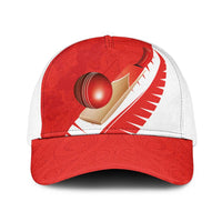 New Zealand Cricket Baseball Net Cap Kiwi Birds Haka Dance Red Fern Sporty Style LT03 One Size White Red - Polynesian Pride