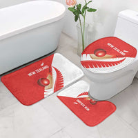 New Zealand Cricket Bathroom Set Kiwi Birds Haka Dance Red Fern Sporty Style LT03 - Polynesian Pride
