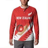 Custom New Zealand Cricket Button Sweatshirt Kiwi Birds Haka Dance Red Fern Sporty Style LT03 - Polynesian Pride