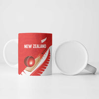 Custom New Zealand Cricket Ceramic Mug Kiwi Birds Haka Dance Red Fern Sporty Style LT03 - Polynesian Pride