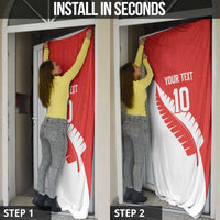 Custom New Zealand Cricket Door Cover Kiwi Birds Haka Dance Red Fern Sporty Style LT03 - Polynesian Pride