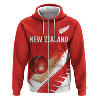 Custom New Zealand Cricket Hoodie Kiwi Birds Haka Dance Red Fern Sporty Style LT03 Zip Hoodie Red - Polynesian Pride