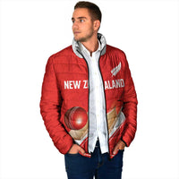 Custom New Zealand Cricket Padded Jacket Kiwi Birds Haka Dance Red Fern Sporty Style LT03 - Polynesian Pride