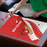 New Zealand Cricket Puzzle Kiwi Birds Haka Dance Red Fern Sporty Style LT03 - Polynesian Pride