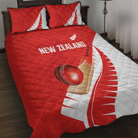 New Zealand Cricket Quilt Bed Set Kiwi Birds Haka Dance Red Fern Sporty Style LT03 Red - Polynesian Pride