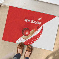 New Zealand Cricket Rubber Doormat Kiwi Birds Haka Dance Red Fern Sporty Style LT03 - Polynesian Pride