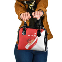 New Zealand Cricket Shoulder Handbag Kiwi Birds Haka Dance Red Fern Sporty Style LT03 One Size Red - Polynesian Pride