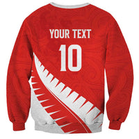 Custom New Zealand Cricket Sweatshirt Kiwi Birds Haka Dance Red Fern Sporty Style LT03 - Polynesian Pride