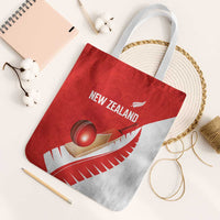 New Zealand Cricket Tote Bag Kiwi Birds Haka Dance Red Fern Sporty Style LT03 White Strap One Size Red - Polynesian Pride