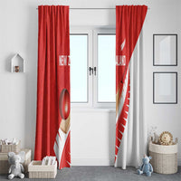 New Zealand Cricket Window Curtain Kiwi Birds Haka Dance Red Fern Sporty Style LT03 - Polynesian Pride