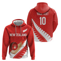 Custom New Zealand Cricket Zip Hoodie Kiwi Birds Haka Dance Red Fern Sporty Style LT03 - Polynesian Pride