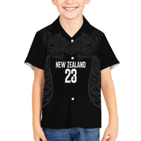 New Zealand Basketball Ta Moko Tribal Custom Kid Hawaiian Shirt LT03 Kid Black - Polynesian Pride