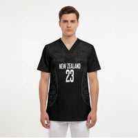 New Zealand Basketball Ta Moko Tribal Custom Scrub Top