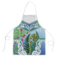 Aotearoa New Zealand Natural Plants Apron Pohutukawa with Silver Ferns Koru Frond Maori Tattoos LT03 Multicolor - Polynesian Pride